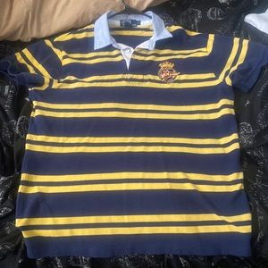 Ralph Lauren Pole Shirt Blue shirt with Yellow stripes